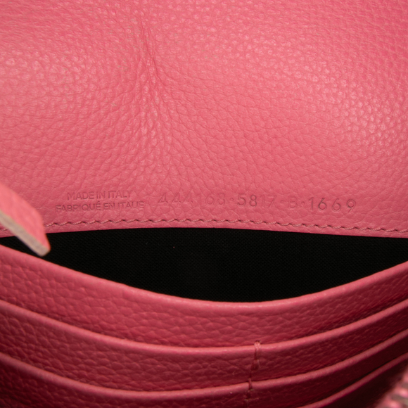 Pre-Loved Balenciaga Grained Calfskin Motocross Classic Wallet on Chain - Picture 6 of 11